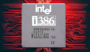 Le iniziali di Pat Gelsinger sul processore Intel i386 Intel i386