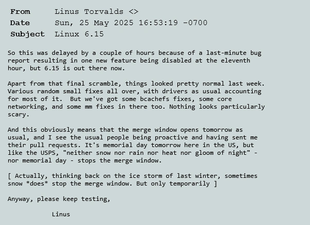 Linux 6.15
