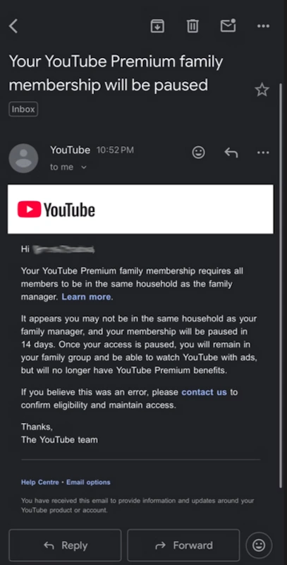 YouTube Family Plan