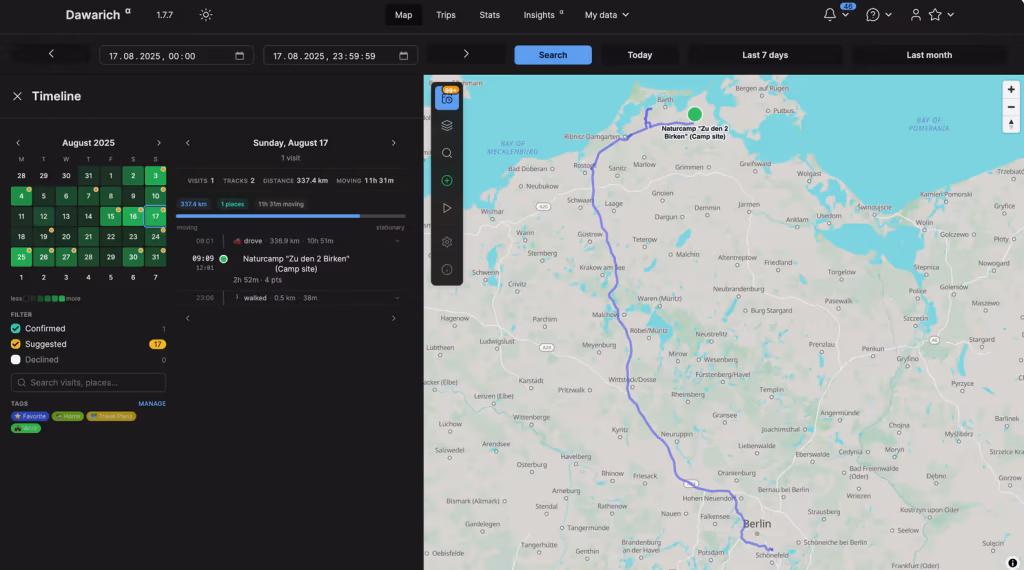 Dawarich screenshot 2