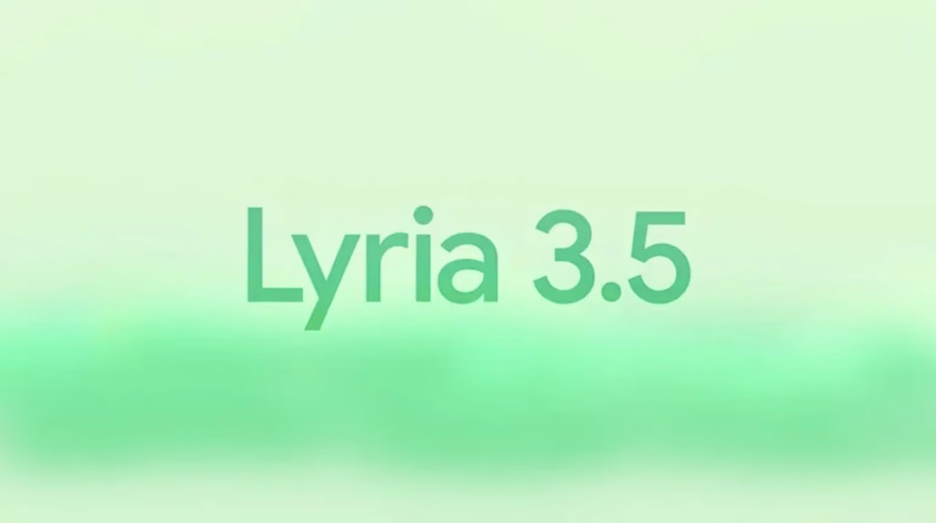 Lyria 3.5 on a pale green gradient background (text only)