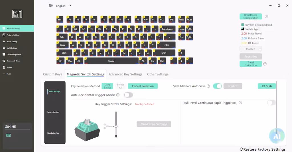 cheda Magnetic Switch Settings.