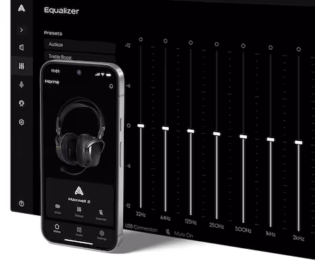 Preset, equalizzatore e stato del dispositivo nella nuova applicazione di controllo.