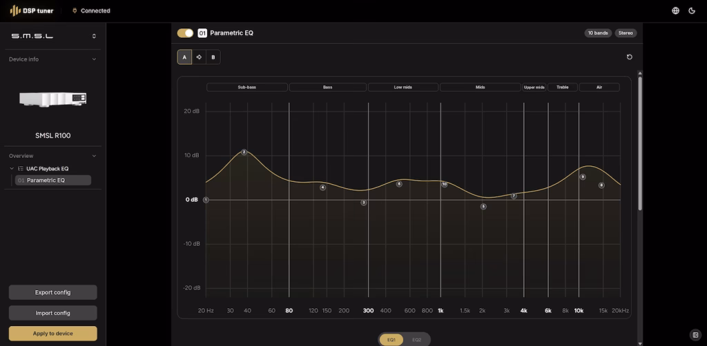 SMSL R100 equalizzatore browser